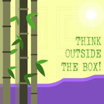 Writing note showing Think Outside The Box. Business photo showcasing Thinking Stock Illustration