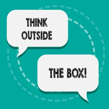 Writing note showing Think Outside The Box. Business photo showcasing Thinking イラスト素材