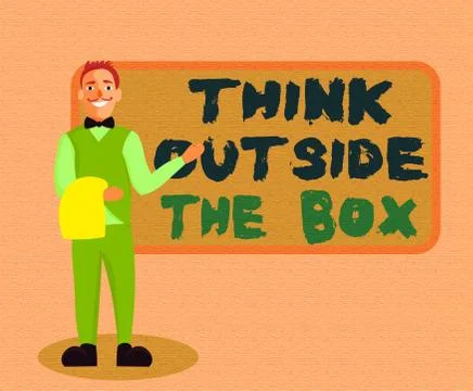 Writing note showing Think Outside The Box. Business photo showcasing Learn to イラスト素材