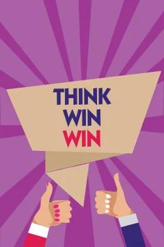 Writing note showing Think Win Win. Business photo showcasing Business Strategy 스톡 일러스트