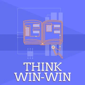 Writing note showing Think Win Win. Business photo showcasing Agreements or Stock Illustration