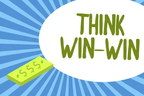 Writing note showing Think Win Win. Business photo showcasing Agreements or 스톡 일러스트