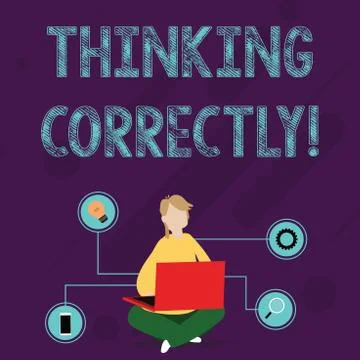 Writing note showing Thinking Correctly. Business photo showcasing principle 스톡 일러스트