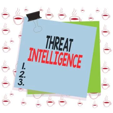 Writing note showing Threat Intelligence. Business photo showcasing analyzed and Stockillustratie