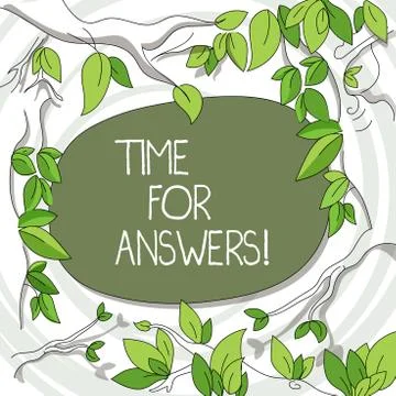 Writing note showing Time For Answers. Business photo showcasing right moment to Illustrazione stock
