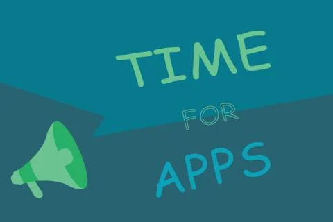 Writing note showing Time For Apps. Business photo showcasing The best Illustrazione stock