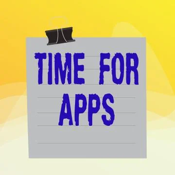 Writing note showing Time For Apps. Business photo showcasing make use of Stock Illustration