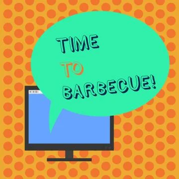 Writing note showing Time To Barbecue. Business photo showcasing Relaxing Ilustración de archivo