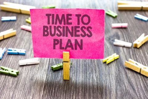 Writing note showing Time To Business Plan. Business photo showcasing organiz Stock Illustration