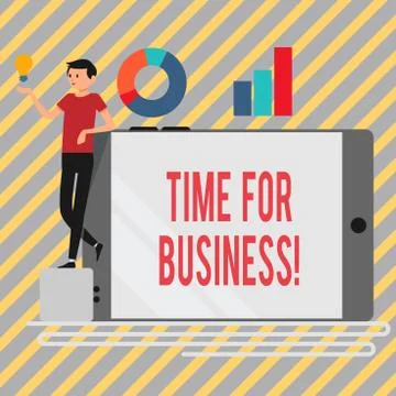 Writing note showing Time For Business. Business photo showcasing fulfil Stock Illustration