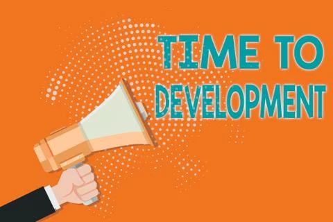 Writing note showing Time To Development. Business photo showcasing a length of Illustrazione stock