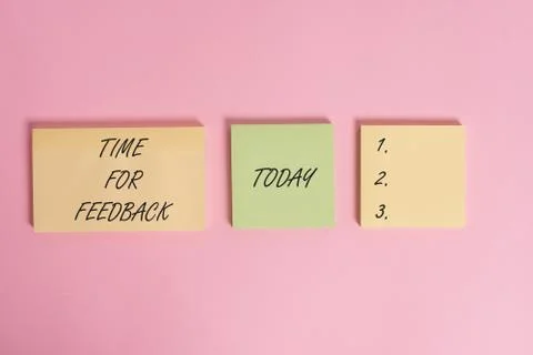 Writing note showing Time For Feedback. Business photo showcasing information Stock Photos