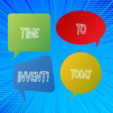 Writing note showing Time To Invent. Business photo showcasing Invention of Stock Illustration