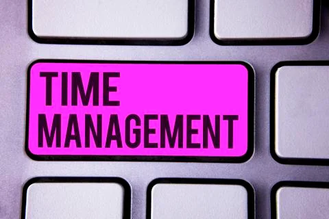 Writing note showing  Time Management. Business photo showcasing Schedule Pla Stock Photos
