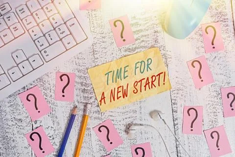 Writing note showing Time For A New Start. Business photo showcasing something Stock Photos