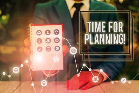 Writing note showing Time For Planning. Business photo showcasing exercising Stock Photos