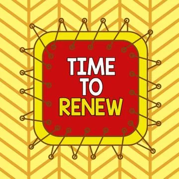 Writing note showing Time To Renew. Business photo showcasing Continue the イラスト素材