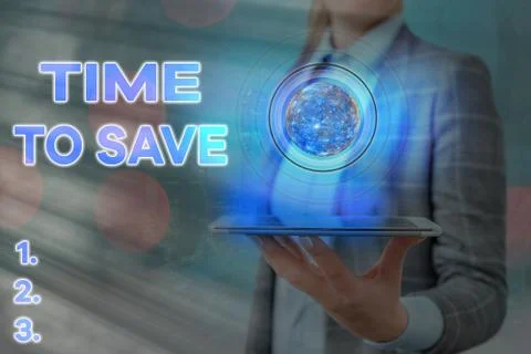 Writing note showing Time To Save. Business photo showcasing to do something 스톡 사진