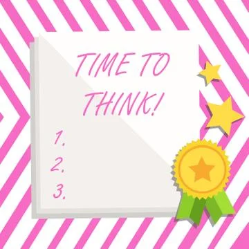 Writing note showing Time To Think. Business photo showcasing Thinking Planning Stock Illustration