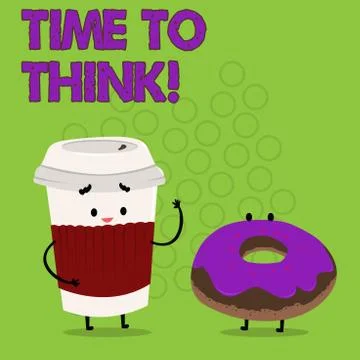 Writing note showing Time To Think. Business photo showcasing Thinking Planning Illustrazione stock