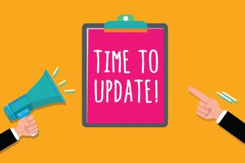 Writing note showing Time To Update. Business photo showcasing improving Stock Illustration