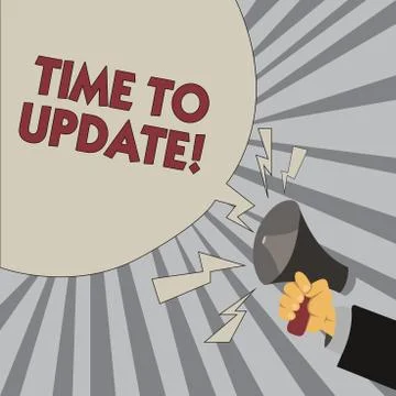 Writing note showing Time To Update. Business photo showcasing improving Stock Illustration