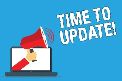 Writing note showing Time To Update. Business photo showcasing improving Stock Illustration