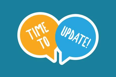 Writing note showing Time To Update. Business photo showcasing improving Stockillustratie