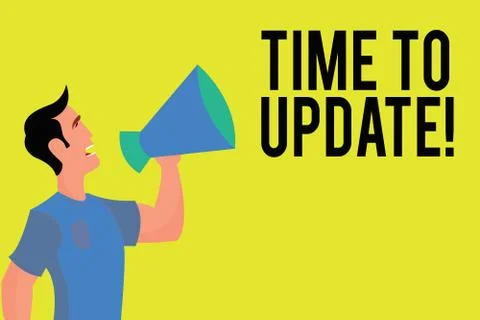 Writing note showing Time To Update. Business photo showcasing improving イラスト素材
