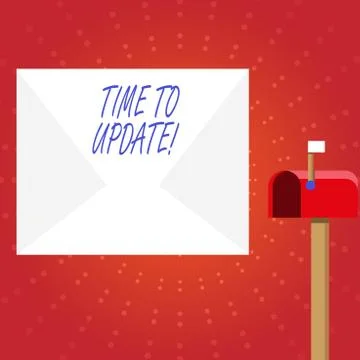 Writing note showing Time To Update. Business photo showcasing this right moment Stock Illustration