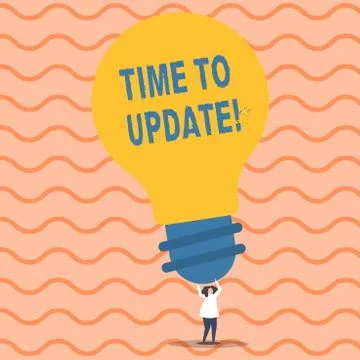 Writing note showing Time To Update. Business photo showcasing this right moment イラスト素材
