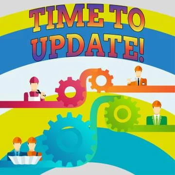 Writing note showing Time To Update. Business photo showcasing this right moment イラスト素材