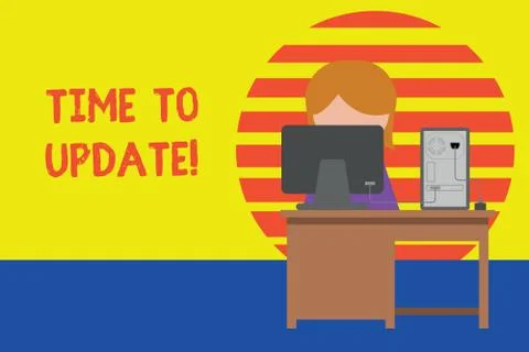 Writing note showing Time To Update. Business photo showcasing act updating Stock Illustration