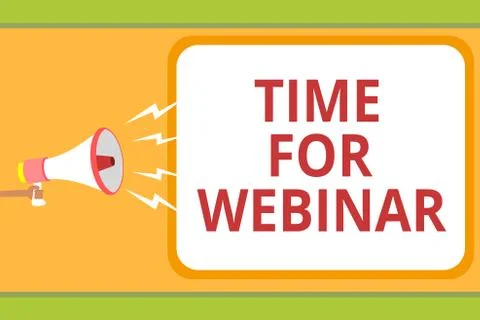 Writing note showing Time For Webinar. Business photo showcasing seminar cond Stock-Illustration