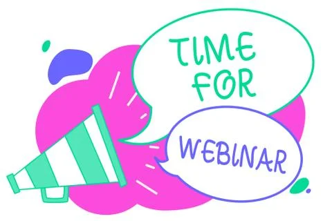 Writing note showing Time For Webinar. Business photo showcasing seminar cond Stock-Illustration