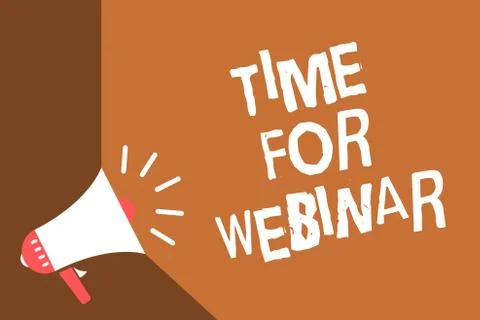 Writing note showing Time For Webinar. Business photo showcasing seminar cond Stock Illustration