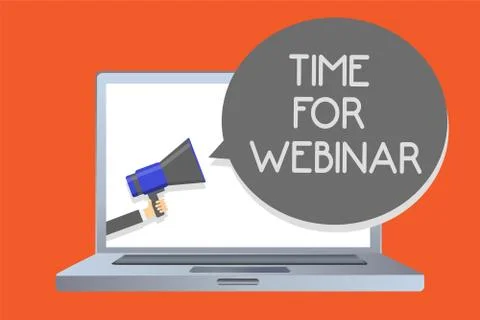 Writing note showing Time For Webinar. Business photo showcasing seminar cond Stock Illustration