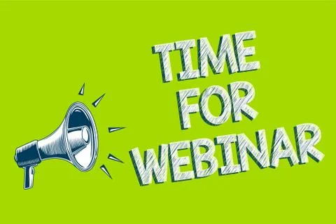 Writing note showing Time For Webinar. Business photo showcasing seminar cond Illustrazione stock