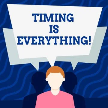 Writing note showing Timing Is Everything. Business photo showcasing Consider Stock Illustration