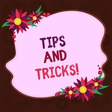 Writing note showing Tips And Tricks. Business photo showcasing Steps Life hacks Stock Illustration