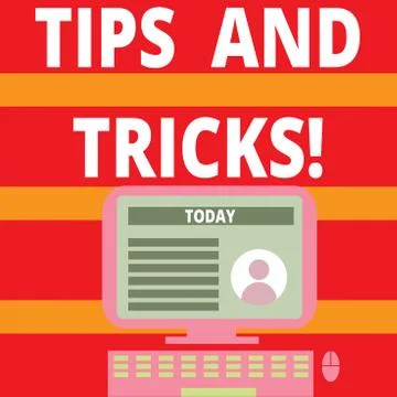 Writing note showing Tips And Tricks. Business photo showcasing means piece Stock Illustration