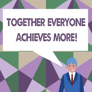 Writing note showing Together Everyone Achieves More. Business photo showcasing 스톡 일러스트