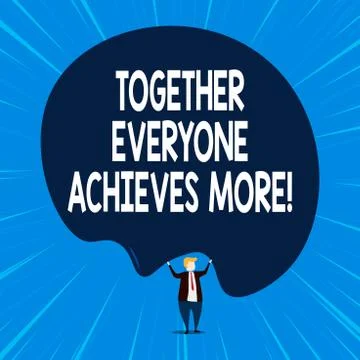Writing note showing Together Everyone Achieves More. Business photo showcasing 스톡 일러스트