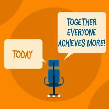 Writing note showing Together Everyone Achieves More. Business photo showcasing Stock Illustration