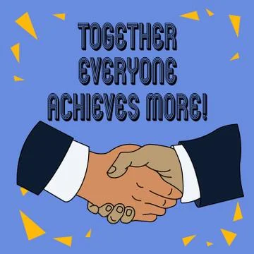 Writing note showing Together Everyone Achieves More. Business photo showcasing 스톡 일러스트