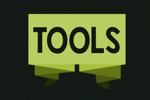 Writing note showing Tools. Business photo showcasing device implement like h Stock Illustration