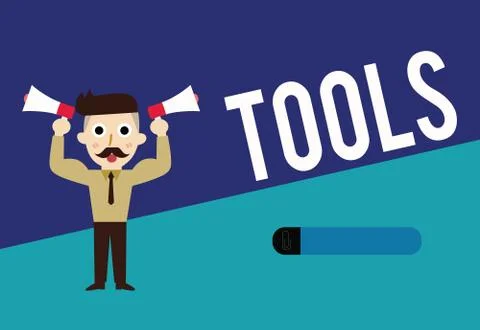 Writing note showing Tools. Business photo showcasing device implement like h Stock Illustration