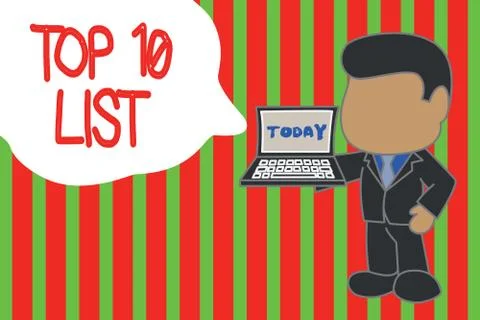 Writing note showing Top 10 List. Business photo showcasing the ten most Illustrazione stock