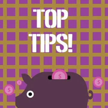 Writing note showing Top Tips. Business photo showcasing small but particularly Stock Illustration