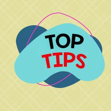 Writing note showing Top Tips. Business photo showcasing a small but Stock Illustration